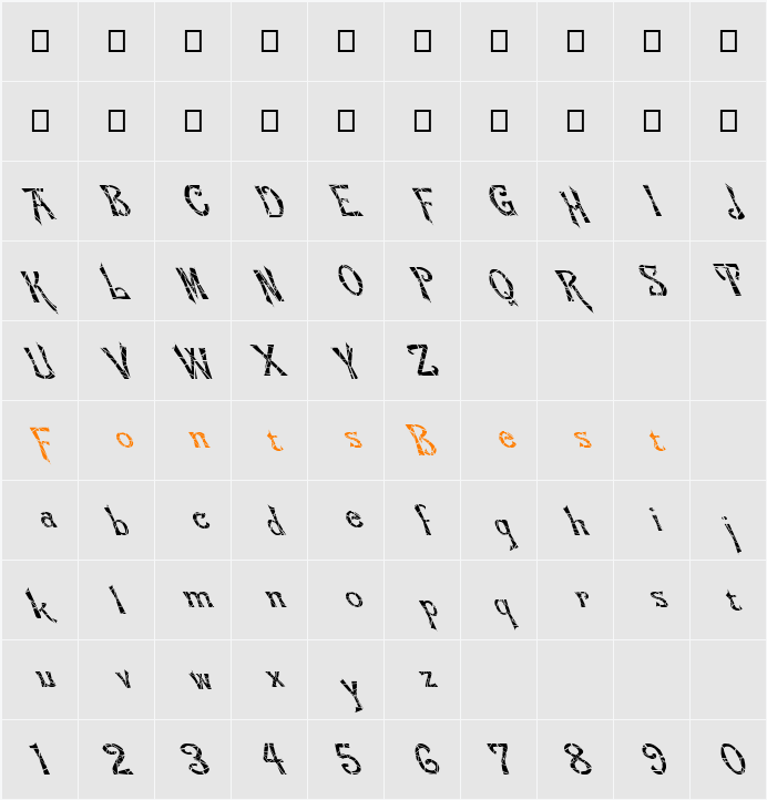 FZ JAZZY 21 CRACKED LEFTY Character Map