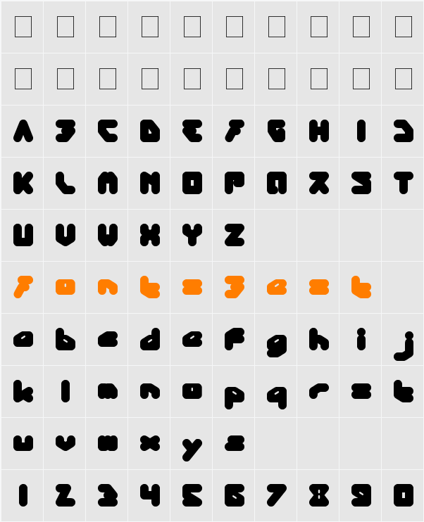 panda ROBOT Character Map