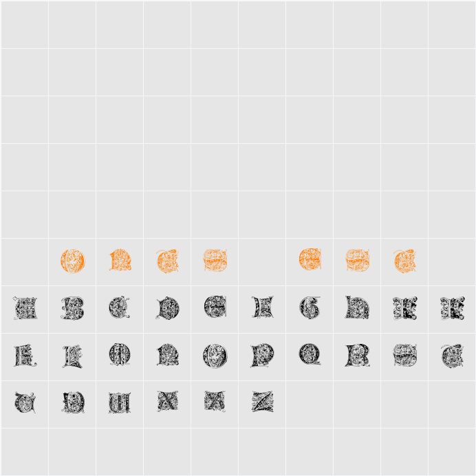 JethroCaps Character Map