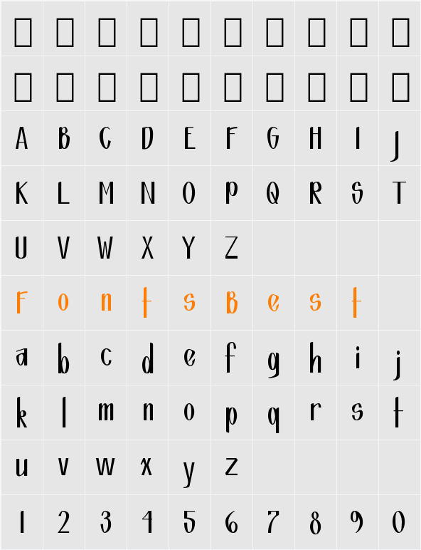 Fountain Character Map