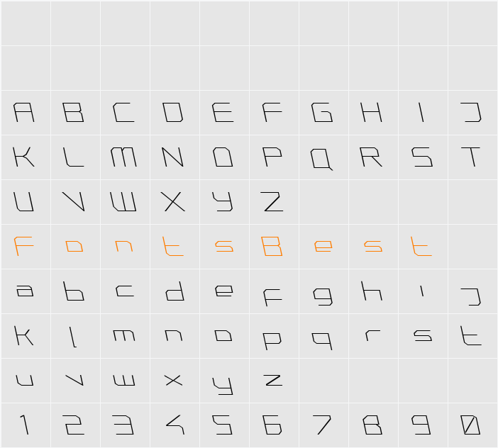 PhutureSqrdClsd Character Map