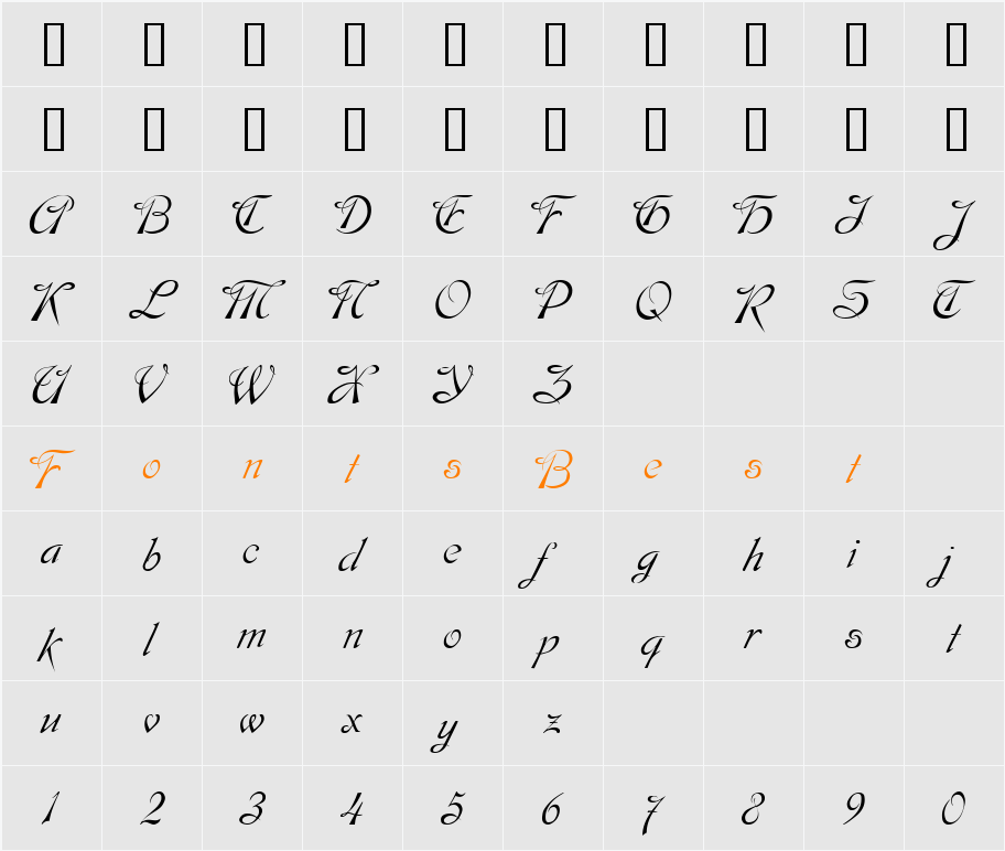 JI-Sabras Character Map