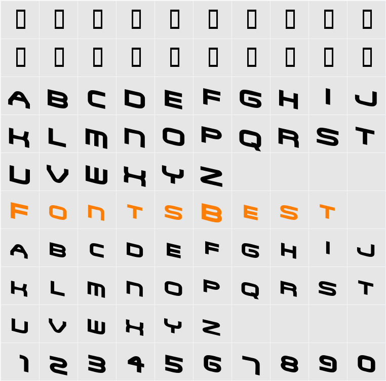GarthWacky Character Map