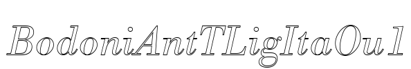 BodoniAntTLigItaOu1 Font Image