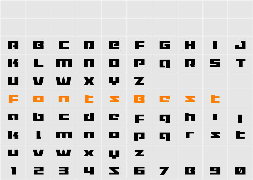 Turbo Charge Light Character Map