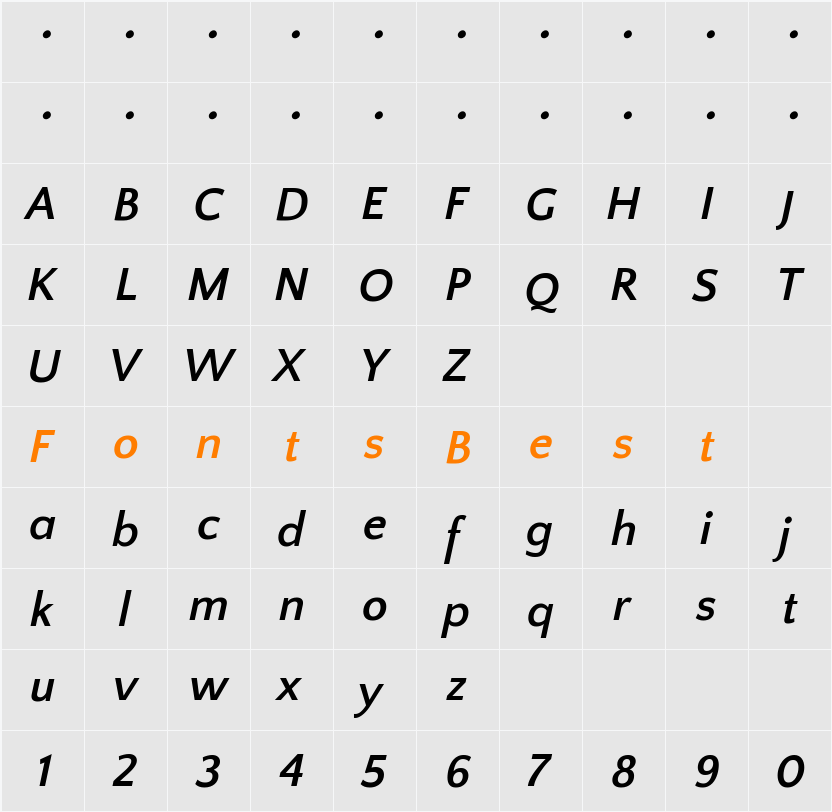 Quattrocento Sans Character Map