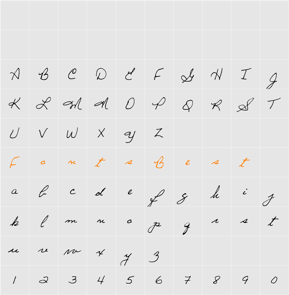 GINETTE Character Map