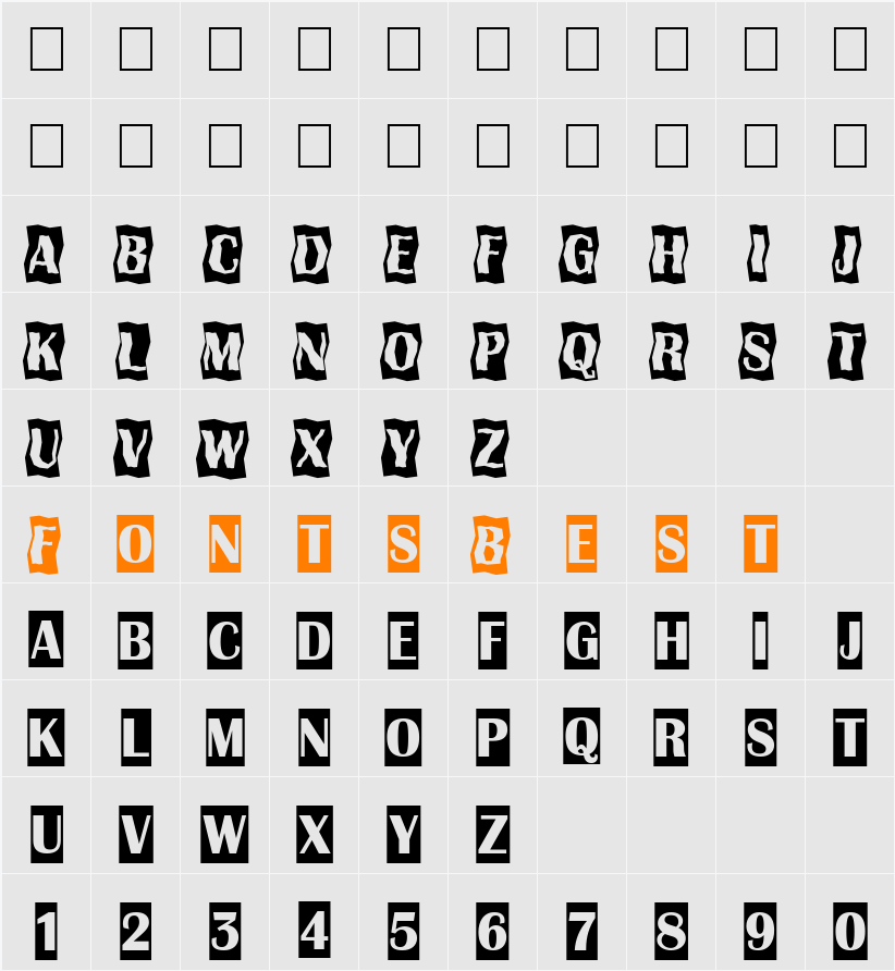a_AlbionicTtlCmDc2Cmb Character Map