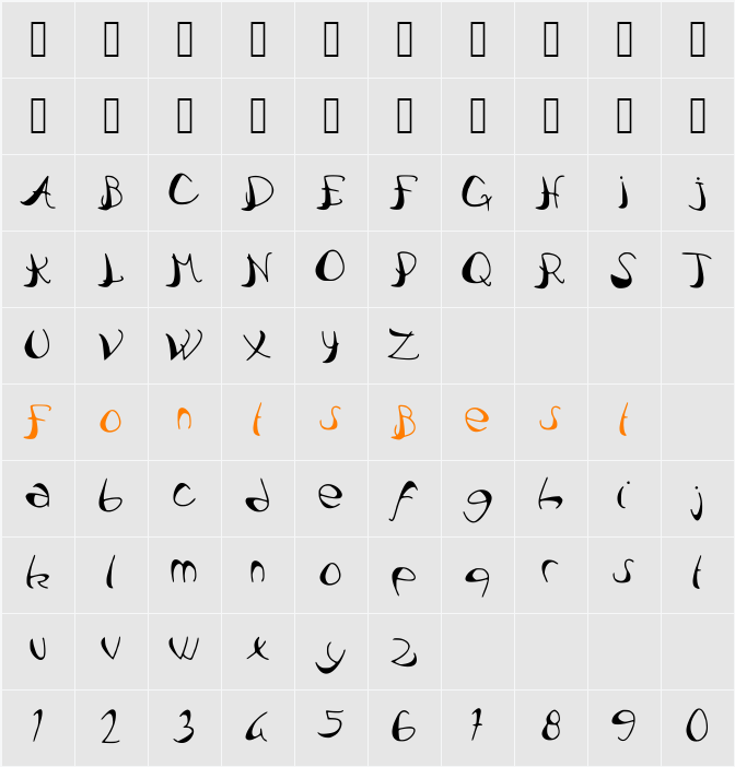 PataquesBrush Character Map