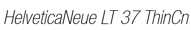 HelveticaNeue LT 37 ThinCn Font Image