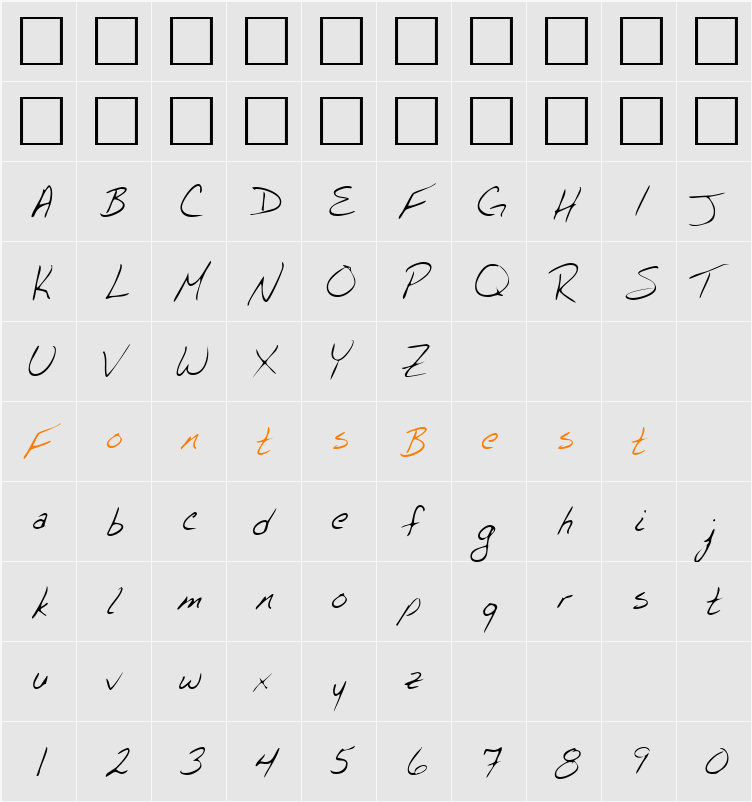 LEHN054 Character Map