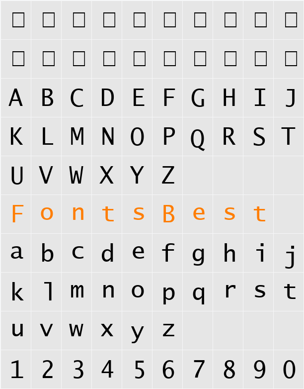 Lucida Sans Typewriter Character Map