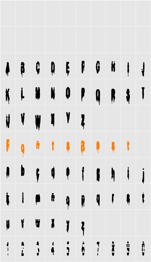 Bodybag Character Map