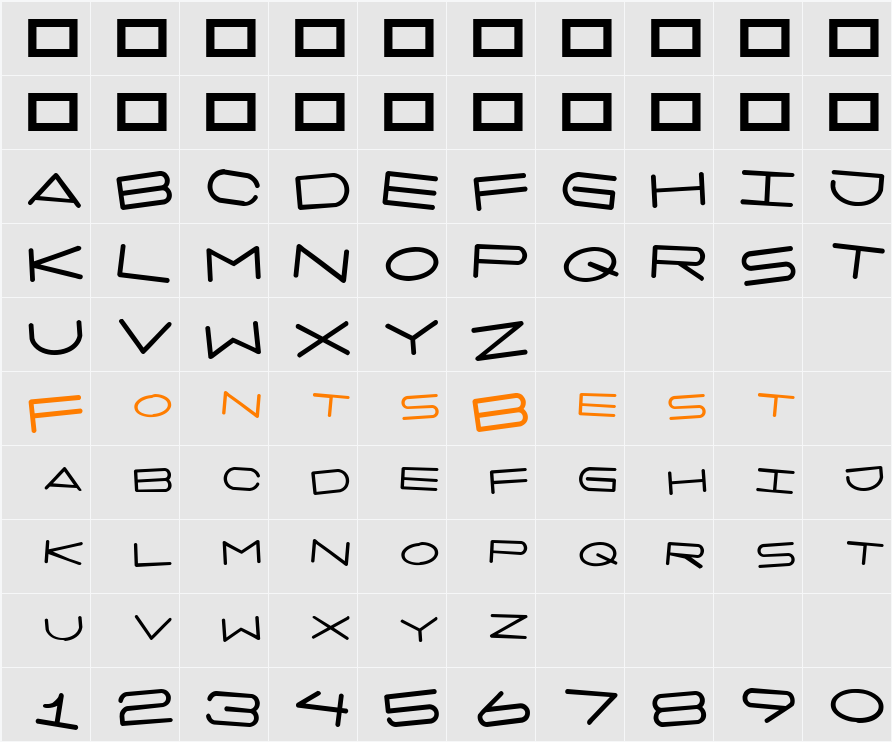 7 days rotated Character Map