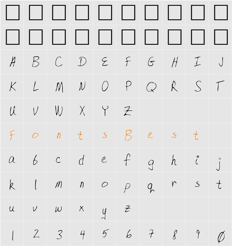G Character Map
