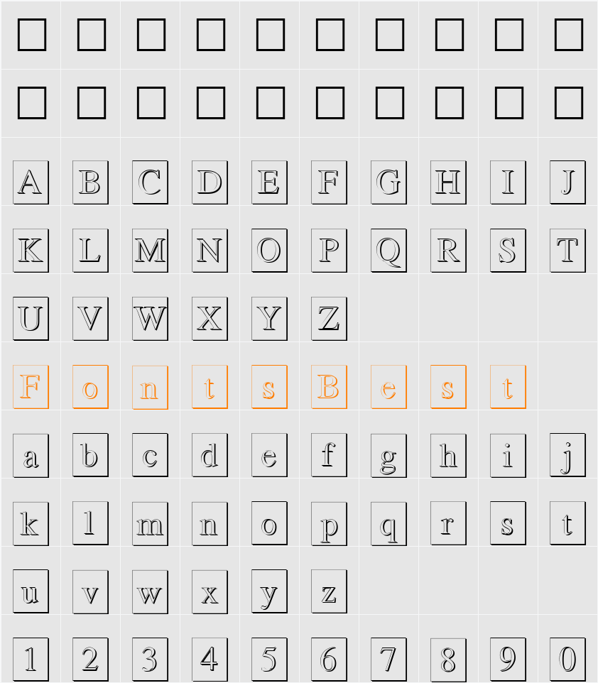Romand 3D DB Character Map
