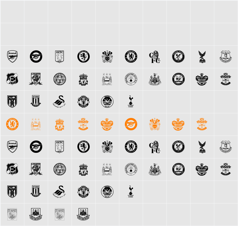 Premier League Character Map