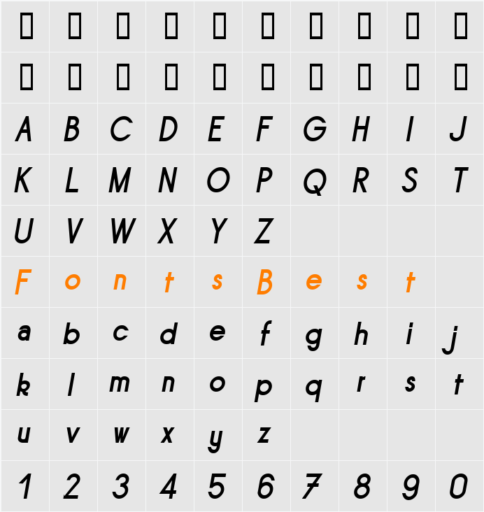 Sornette Character Map