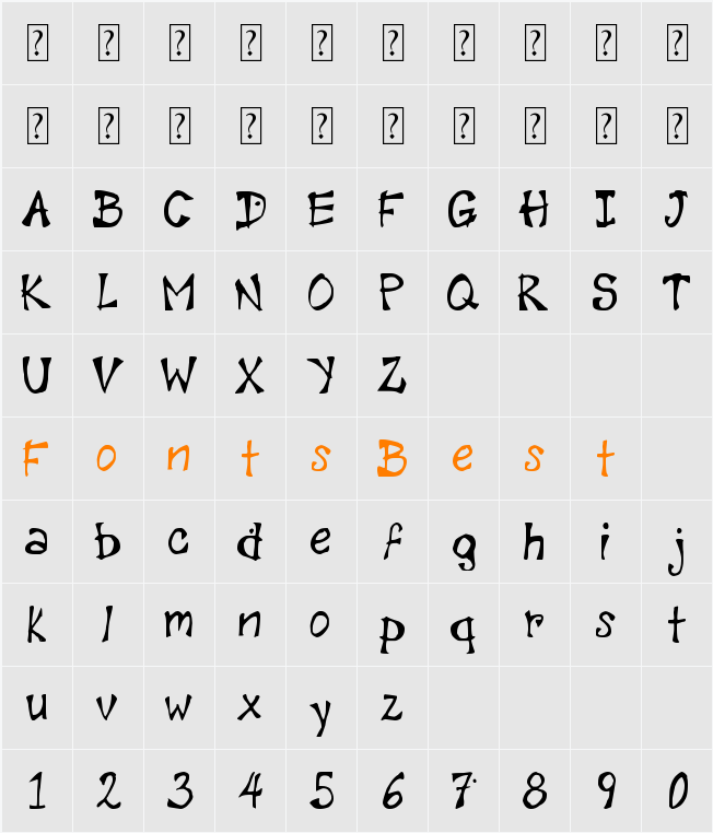 Diamond Script Character Map