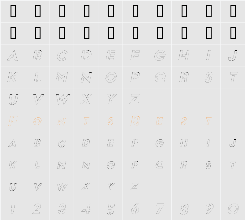 FreeportOutline Character Map