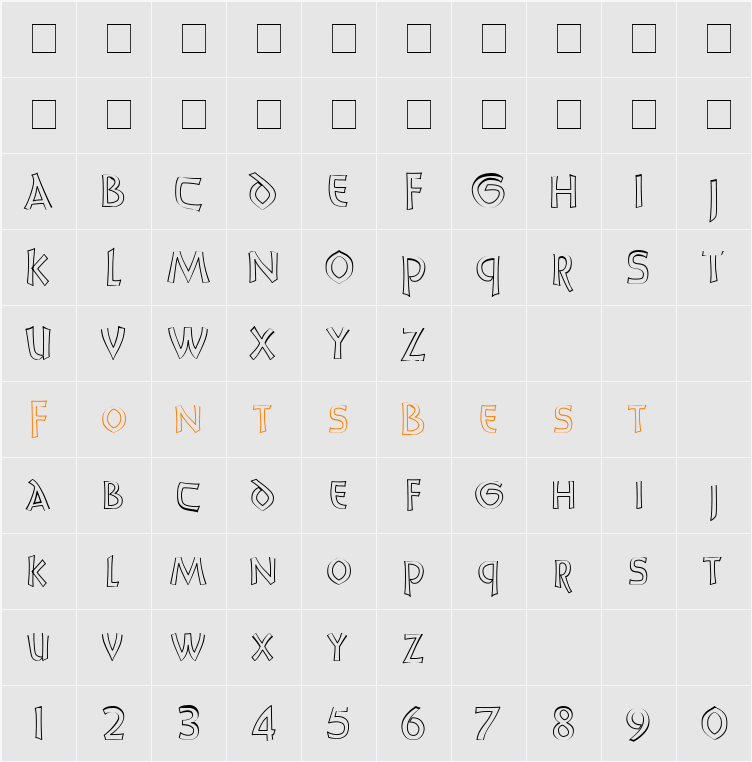 UnciaDis-Hollow Normal Character Map