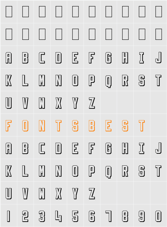Slimfit Shadowed Character Map