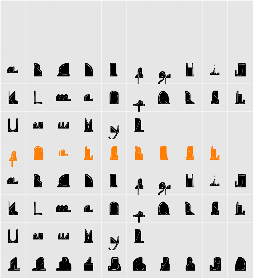 downdownboy Character Map