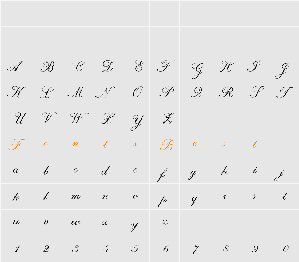 RuthBecker Character Map