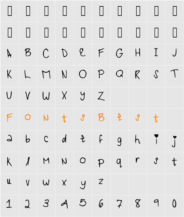 iheartyou Character Map