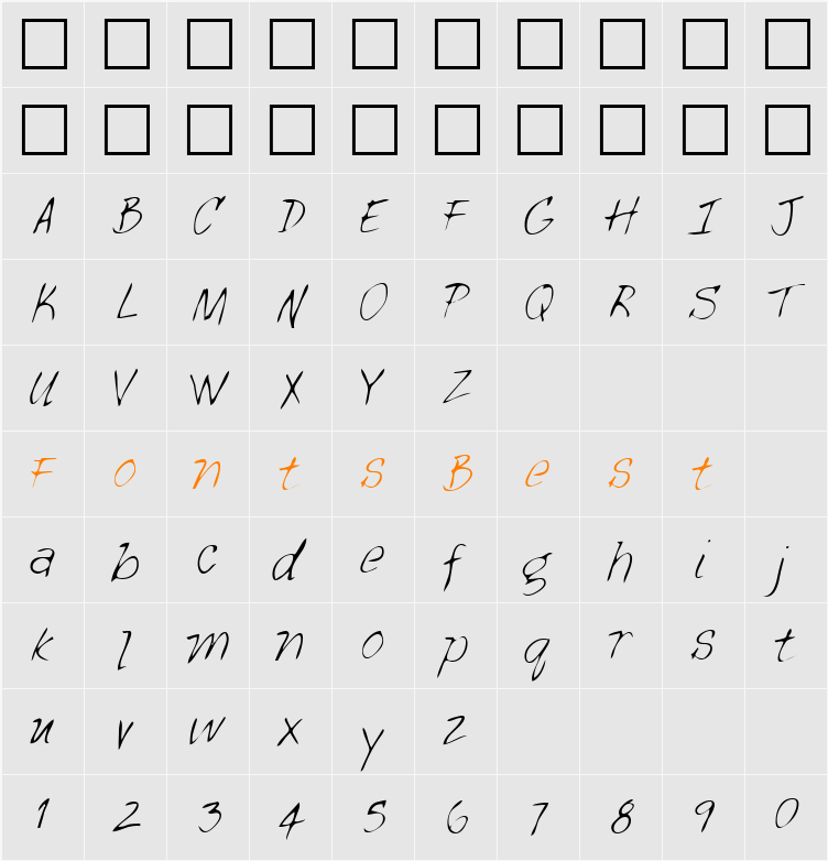 LEHN113 Character Map