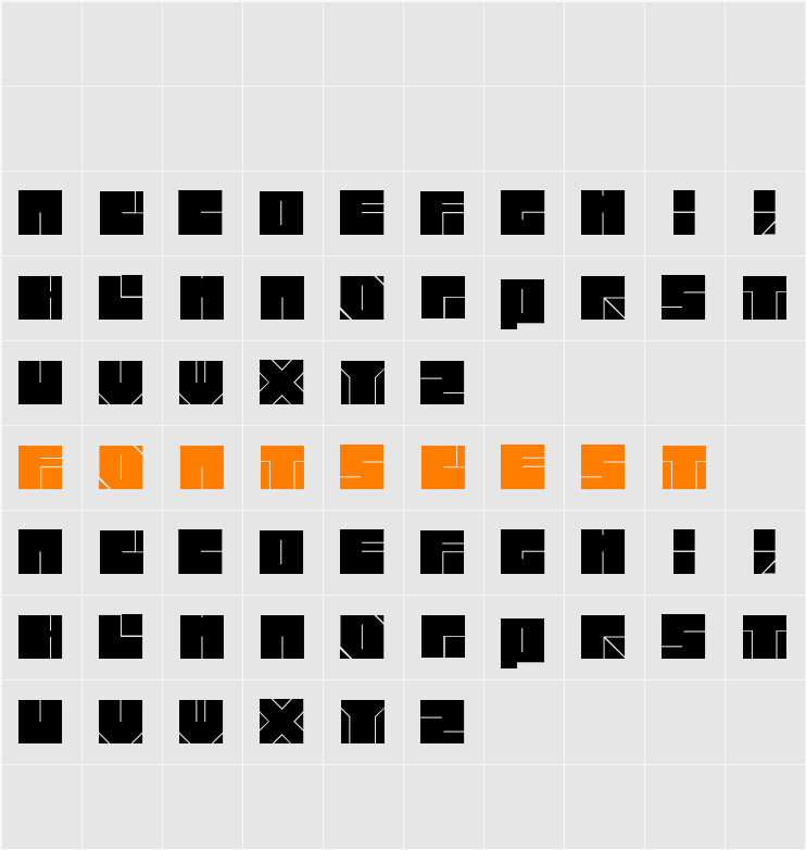 blok typeface Character Map