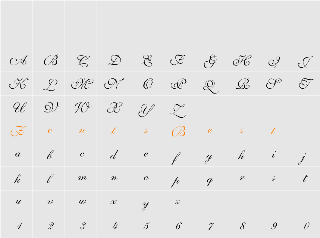 Volante Character Map