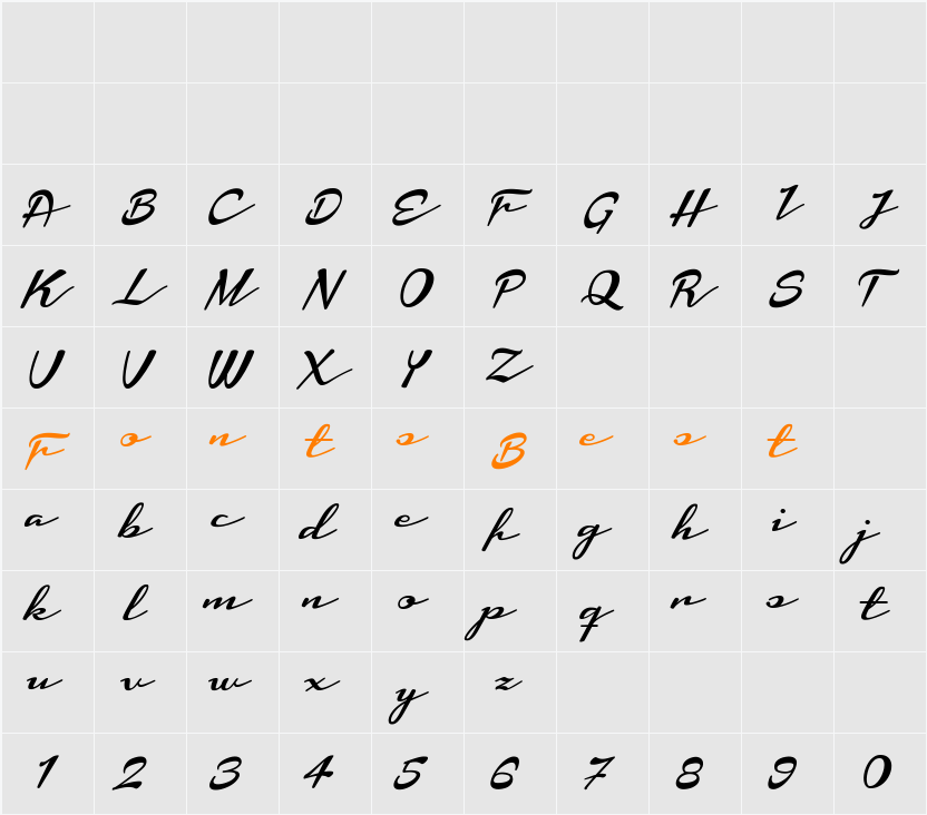 Housegrind Personal Use Only Character Map