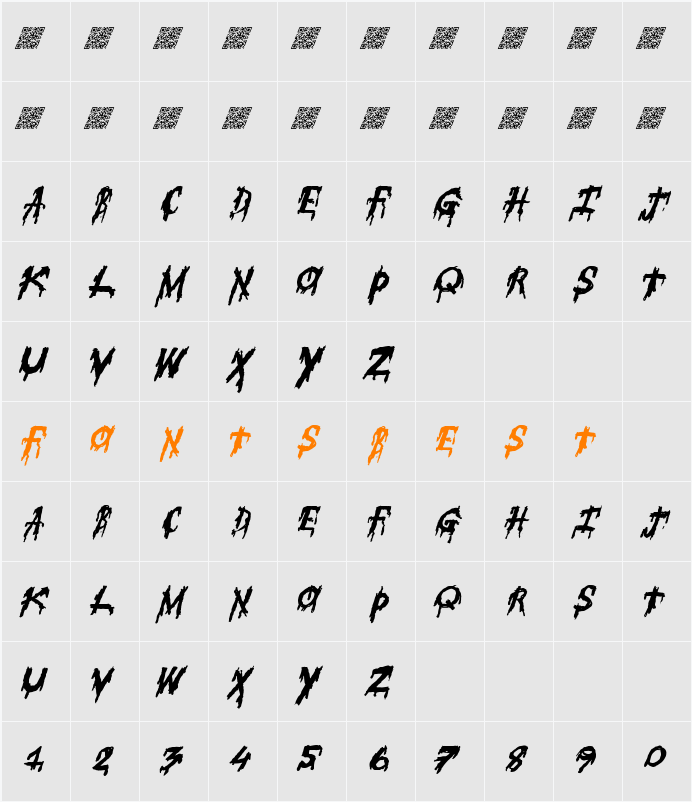 SuperFear Character Map