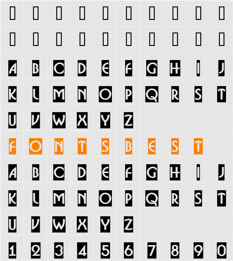 a_BosaNovaCm Character Map