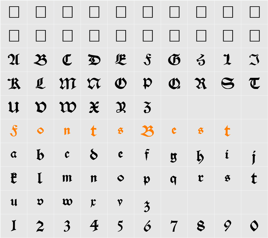 SlashTankMaker33 Character Map