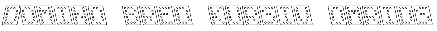 Domino bred kursiv omrids Font Image