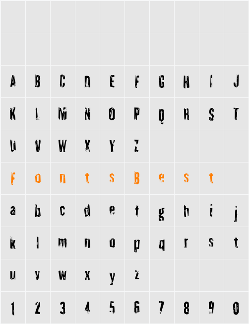 Quarrystone Condensed Character Map