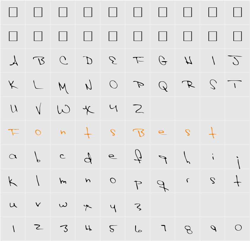 Hak Character Map
