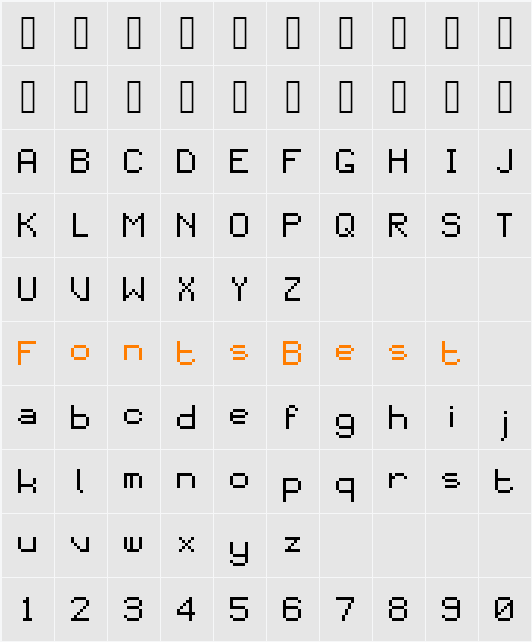 Piksel Character Map
