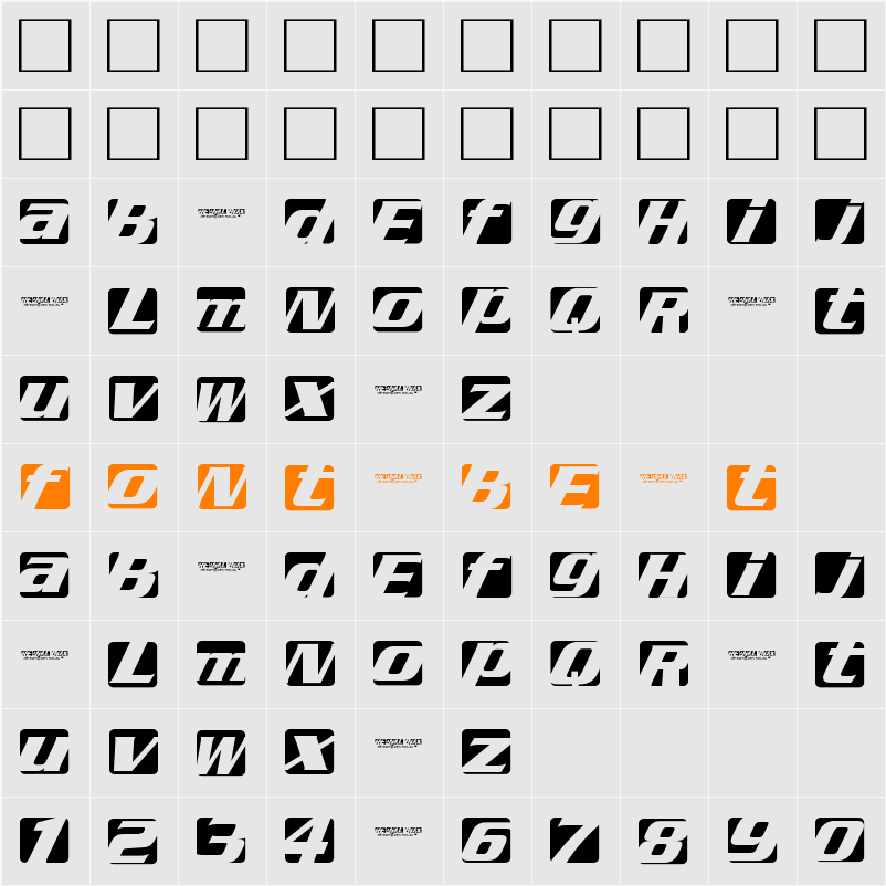 Regal box Character Map