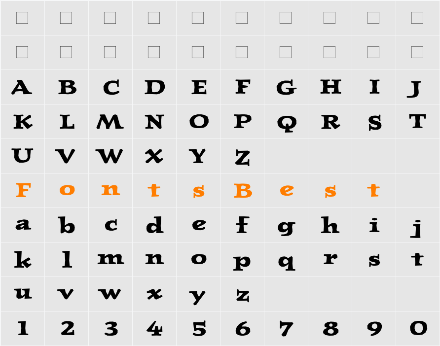 JournalLining-UltraBold Character Map
