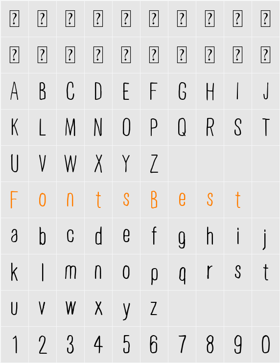 Plain Old Handwriting Character Map