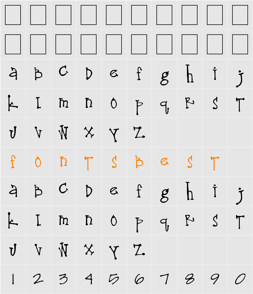 Lima Bean Character Map
