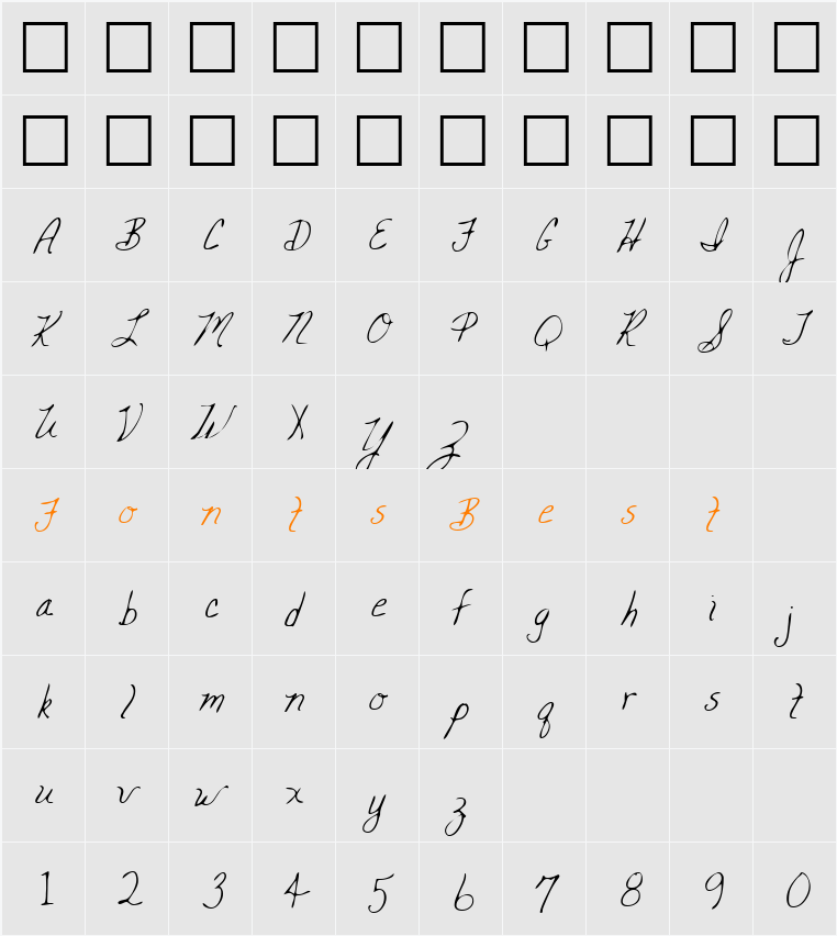 LEHN047 Character Map