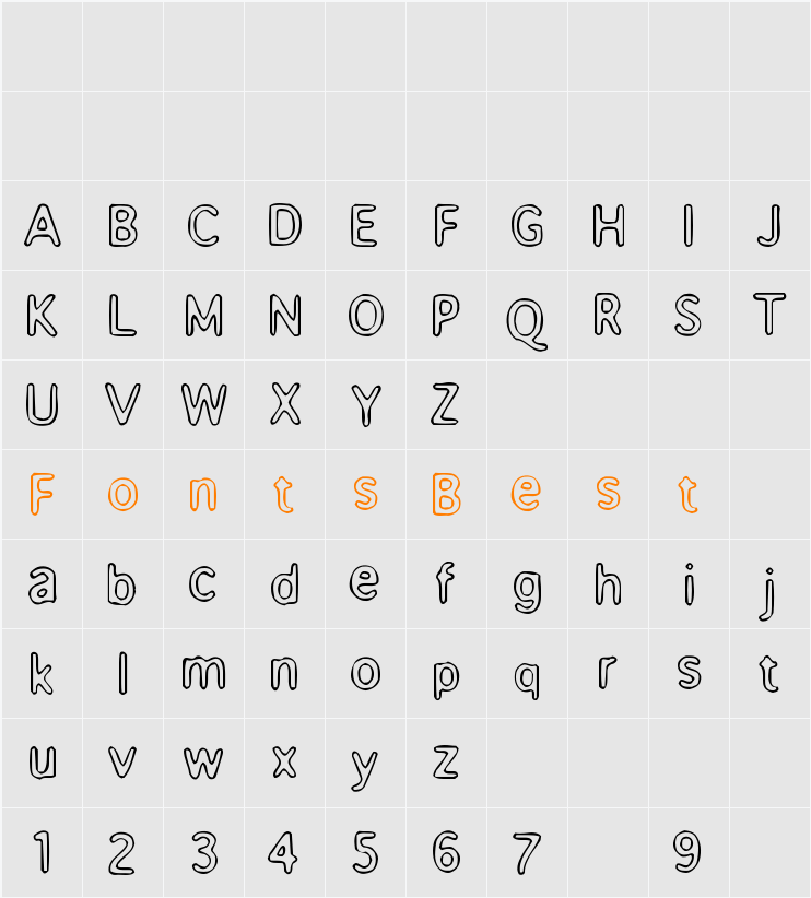 Enemafont Character Map