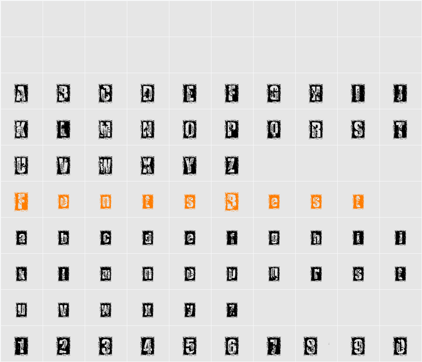 1 DIMENCION Character Map