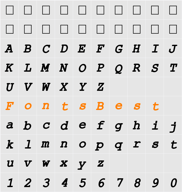ER Kurier 1251 Character Map