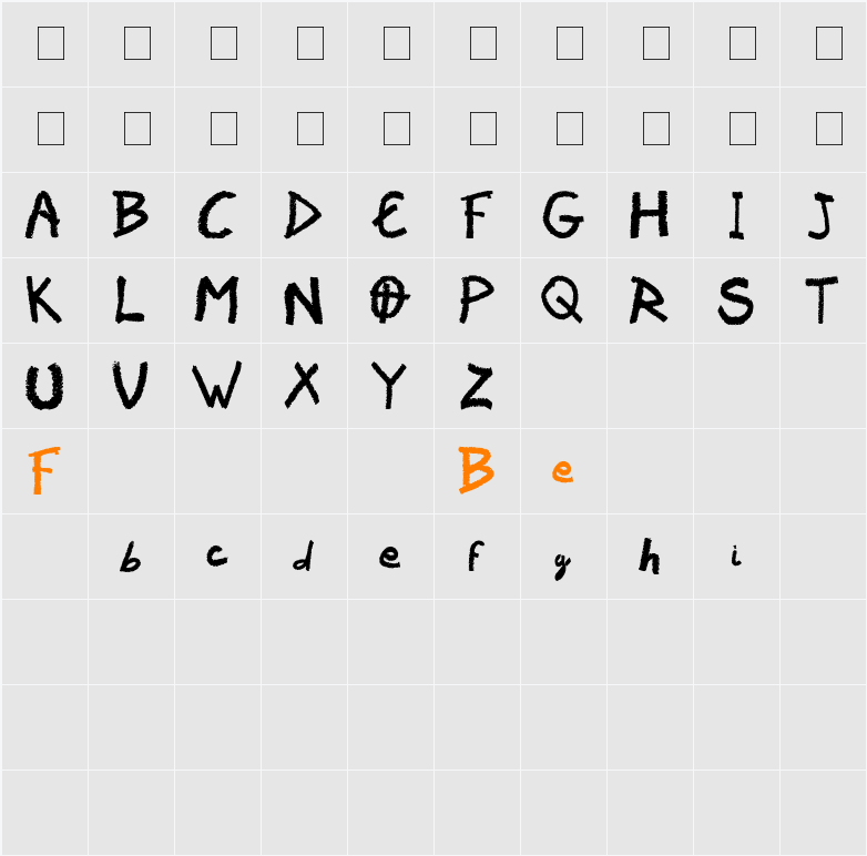 Vaudoo RF Character Map