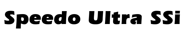 Speedo Ultra SSi Font Image